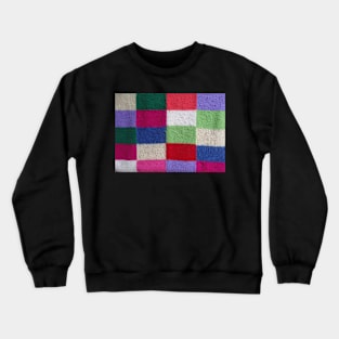 colourful vintage patchwork knitted squares Crewneck Sweatshirt